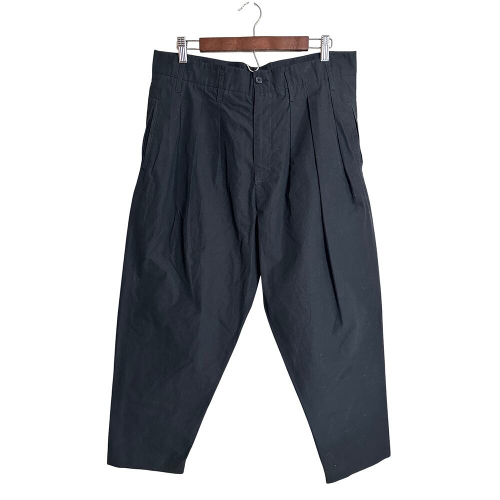 Hed Mayner Black Pleated Cotton Balloon Pants Lightweight Mens 46/Medium